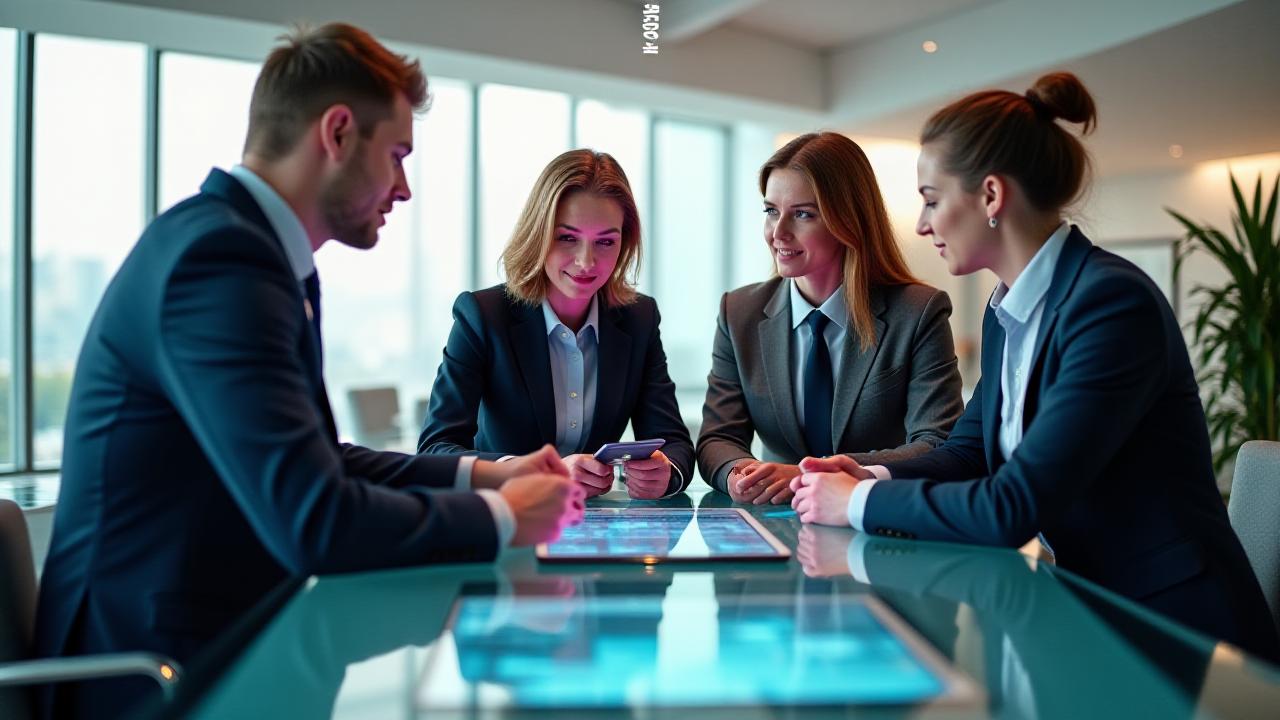 Team of HR consultants working on a data-driven strategy in a modern UK office